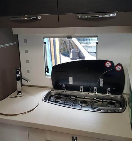Gas cooker in the motorhome